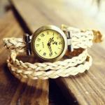 Cool Retro Vintage White Woven Bracelet Watch