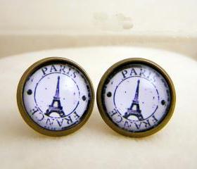 [Grdx02084]Retro Eiffel Tower Handmade Earrings