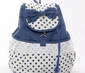 Cute Bowknot Lace Blue Backpack